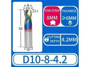 1PCS 8x10D Down4.2 DLC Neon LED Lights Slotting Milling Cutter Tungsten Carbide Acrylic Advertising Words Light Strip Molding End Mill 1PCS 8x10D Down4.2 DLC Neon LED Lights Slotting Milling Cutter Tungsten Carbide Acrylic Advertising Words Light Strip Molding End Mill
