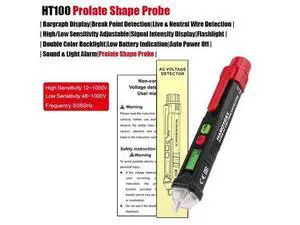 First picture~ Voltage Indicator Smart AC Voltage Detector Non Contact Electric Tester pen Breakpoint Finder Neutral Live Wire Check(Gold HT100 Prolate Probe ) First picture~ Voltage Indicator Smart AC Voltage Detector Non Contact Electric Tester pen Breakpoint Finder Neutral Live Wire Check(Gold HT100 Prolate Probe )