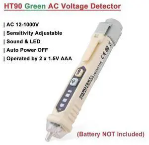 First picture~ HT90 AC Voltage Detector pen Tester Macaron Edition Dual Sensitivity Sound LED Alarm Breakpoint LIVE Null Wire Check(Silver HT90 Green ) First picture~ HT90 AC Voltage Detector pen Tester Macaron Edition Dual Sensitivity Sound LED Alarm Breakpoint LIVE Null Wire Check(Silver HT90 Green )