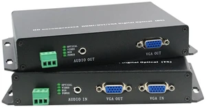 VGA Extender Over Fiber Optic with VGA Loop-Out, RS232 Bi-Directional Transmission, 1920x1200@60HZ, Max 10km Transmission Optical Fiber Extender Over Single Mode 1 Core VGA Extender Over Fiber Optic with VGA Loop-Out, RS232 Bi-Directional Transmission, 1920x1200@60HZ, Max 10km Transmission Optical Fiber Extender Over Single Mode 1 Core