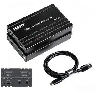 4K60 HDMI Capture Card with USB 3.2 Type-C, True 4K@60 Capture & 4K@60 Loop-Out, 1080P240/2K144 High Refresh Rate Capture, Mic/Audio Input, for PS5/Xbox/Switch/PC/OBS Streaming 4K60 HDMI Capture Card with USB 3.2 Type-C, True 4K@60 Capture & 4K@60 Loop-Out, 1080P240/2K144 High Refresh Rate Capture, Mic/Audio Input, for PS5/Xbox/Switch/PC/OBS Streaming