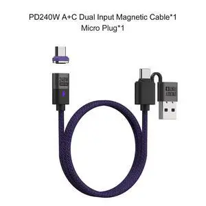 240W Magnetic Charging Cable PD3.1 5A Fast Charging USB C Multiple length options 0.5m 2 in 1 Micro Plug 240W Magnetic Charging Cable PD3.1 5A Fast Charging USB C Multiple length options 0.5m 2 in 1 Micro Plug
