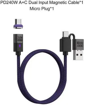 240W Magnetic Charging Cable PD3.1 5A Fast Charging USB C Multiple length options 1.8m 2 in 1 Micro Plug 240W Magnetic Charging Cable PD3.1 5A Fast Charging USB C Multiple length options 1.8m 2 in 1 Micro Plug