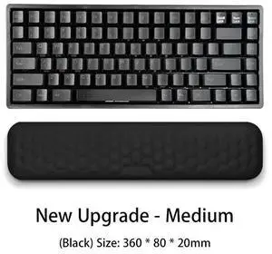 Ergonomic Keyboard and Mouse Wrist Rest Set, Breathable Memory Foam with Massage Pattern, Skin-Friendly and Sweat-Proof, All-Season Comfort for Office Workers and Typists Black medium /360x80x20mm Ergonomic Keyboard and Mouse Wrist Rest Set, Breathable Memory Foam with Massage Pattern, Skin-Friendly and Sweat-Proof, All-Season Comfort for Office Workers and Typists Black medium /360x80x20mm