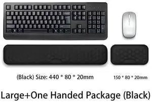 Ergonomic Keyboard and Mouse Wrist Rest Set, Breathable Memory Foam with Massage Pattern, Skin-Friendly and Sweat-Proof, All-Season Comfort for Office Workers and Typists Black plus + small Ergonomic Keyboard and Mouse Wrist Rest Set, Breathable Memory Foam with Massage Pattern, Skin-Friendly and Sweat-Proof, All-Season Comfort for Office Workers and Typists Black plus + small