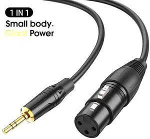 3.5mm TRS to XLR Male Audio Cable 90° Right-Angle, Gold-Plated Connectors, Pure Copper, Dual Shielding, for Smartphone, Laptop, Mixer & Speaker 3.5mm TRS to XLR Male Audio Cable 90° Right-Angle, Gold-Plated Connectors, Pure Copper, Dual Shielding, for Smartphone, Laptop, Mixer & Speaker