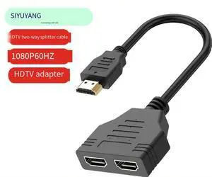 HDMI Splitter Cable 1 Male to 2 Female, 4K, 30cm, Y-Splitter, for PS5, Xbox, Blu-ray, TV Box to Dual Displays HDMI Splitter Cable 1 Male to 2 Female, 4K, 30cm, Y-Splitter, for PS5, Xbox, Blu-ray, TV Box to Dual Displays
