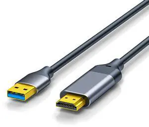 USB to HDMI Adapter Cable 1080P, 2m (6.6ft), for Laptop, PC, Tablet to TV, Monitor & Projector USB to HDMI Adapter Cable 1080P, 2m (6.6ft), for Laptop, PC, Tablet to TV, Monitor & Projector