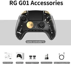 RG G01 Smart Game Controller 2.5D Smart Screen, Heart Rate Monitor, 6-Axis Gyro, Multi-Platform Support - black RG G01 Smart Game Controller 2.5D Smart Screen, Heart Rate Monitor, 6-Axis Gyro, Multi-Platform Support - black