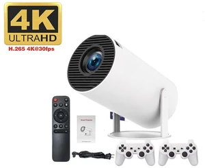 HY300 Game Projector with Controller & TF Card Pro Short-Throw Smart Portable HD Projector for Home, White HY300 Game Projector with Controller & TF Card Pro Short-Throw Smart Portable HD Projector for Home, White