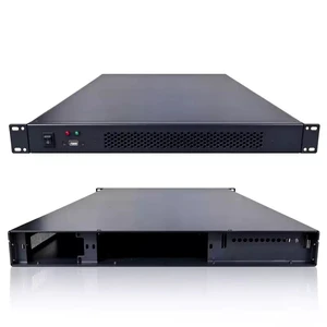 1U Extended 650mm Server Chassis (Chassis Only)  Rackmount, Supports ATX Motherboard, 4x 3.5" Drive Bays, Black, for Blade/Storage/Server