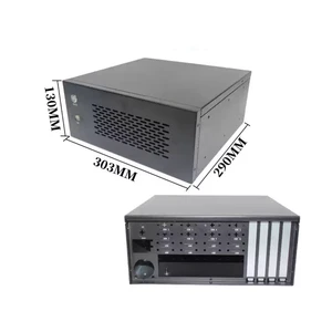 Wall-Mount Industrial Chassis  Supports AI Accelerator Card, Compact Small, MATX Motherboard, 4 Full-Height PCI Slots, Multi-Drive Storage, for Edge Computing/Industrial Server (Chassis Only)
