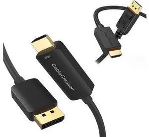 CableCreation Active DisplayPort Male to HDMI Male Cable 4K@60Hz HDR Bundle with 6FT Braided Active DP to HDMI Cable CableCreation Active DisplayPort Male to HDMI Male Cable 4K@60Hz HDR Bundle with 6FT Braided Active DP to HDMI Cable