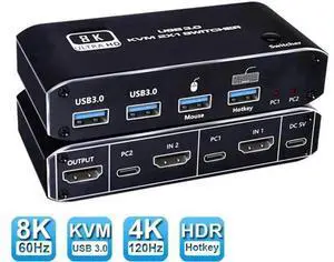 Vszerda 2023 Best HDMI 2.1 KVM Switch 4K 120Hz HDMI USB KVM Switch Dual Port USB HDMI 2.1 Switcher 2X1 4K 60Hz 8K 60Hz 2 PC 1 Monitor Vszerda 2023 Best HDMI 2.1 KVM Switch 4K 120Hz HDMI USB KVM Switch Dual Port USB HDMI 2.1 Switcher 2X1 4K 60Hz 8K 60Hz 2 PC 1 Monitor