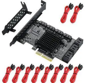 Vszerda PCIe SATA Controller Card 10 Port with 10 SATA Cables and Low Profile Bracket - 6Gbps SATA 3.0 PCIe Card,Support 10 Port SATA 3.0 Devices Vszerda PCIe SATA Controller Card 10 Port with 10 SATA Cables and Low Profile Bracket - 6Gbps SATA 3.0 PCIe Card,Support 10 Port SATA 3.0 Devices