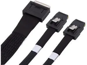 OCuLink PCIe PCI-Express SFF-8611 8x 8-Lane to Dual SFF-8087 4x SSD Data Active Cable 100 cm OCuLink PCIe PCI-Express SFF-8611 8x 8-Lane to Dual SFF-8087 4x SSD Data Active Cable 100 cm