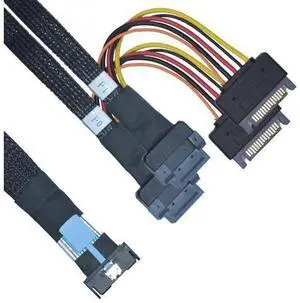 Vszerda PCIe 5.0 MCIO x8 to 2 EDSFF E1 E3 Cable for E1.S E1.L E3.S E3.L SSD with 15P Power, 2.1ft(65 cm) Vszerda PCIe 5.0 MCIO x8 to 2 EDSFF E1 E3 Cable for E1.S E1.L E3.S E3.L SSD with 15P Power, 2.1ft(65 cm)
