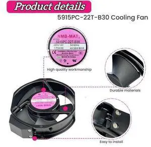 for 5915PC-22T-B30 220V Cooling Fan, 40W/38W 50/60Hz 172X150X38mm Inverter Cooling Fan Enclosure Power Fan 5915PC-22T-B30 for 5915PC-22T-B30 220V Cooling Fan, 40W/38W 50/60Hz 172X150X38mm Inverter Cooling Fan Enclosure Power Fan 5915PC-22T-B30