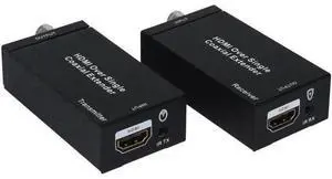 1080P HDMI Over Single Coaxial Extender (Transmitter + Receiver) with IR Coaxial Cable, Signal Range up to 100m 1080P HDMI Over Single Coaxial Extender (Transmitter + Receiver) with IR Coaxial Cable, Signal Range up to 100m