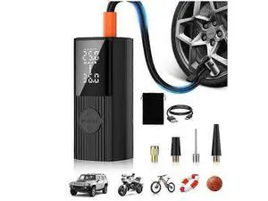 Ecocleanpath Wireless Portable Tire Inflator Pump, 150 PSI Fast Air Compressor for Car Bike Ball with Auto Shut-Off & Power Bank (Black) Ecocleanpath Wireless Portable Tire Inflator Pump, 150 PSI Fast Air Compressor for Car Bike Ball with Auto Shut-Off & Power Bank (Black)