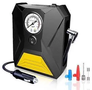 Ecocleanpath 12V Portable Tire Inflator with Pressure Gauge & LED Light - 150 PSI Air Compressor for Car, Bicycle, Balloons (Black) Ecocleanpath 12V Portable Tire Inflator with Pressure Gauge & LED Light - 150 PSI Air Compressor for Car, Bicycle, Balloons (Black)