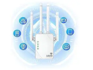 Ecocleanpath 2024 WiFi Extender 1200Mbps, Dual Band Booster for 4,000 Sq Ft & 45 Devices, White Ecocleanpath 2024 WiFi Extender 1200Mbps, Dual Band Booster for 4,000 Sq Ft & 45 Devices, White