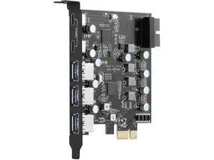 PCI-E to Type C (2), Type A (3) USB 3.0 5-Port PCI Express Expansion Card with Internal USB 3.0 19-Pin Connector for Windows Mac Pro (UP5100) PCI-E to Type C (2), Type A (3) USB 3.0 5-Port PCI Express Expansion Card with Internal USB 3.0 19-Pin Connector for Windows Mac Pro (UP5100)