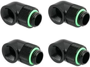 JAENFONG 90 Degree Rotary Adapter Thread G1/4'' Male to Female Extender Elbow Fitting Angled Adaptor for Water Cooling System 4 Pack (Black) JAENFONG 90 Degree Rotary Adapter Thread G1/4'' Male to Female Extender Elbow Fitting Angled Adaptor for Water Cooling System 4 Pack (Black)