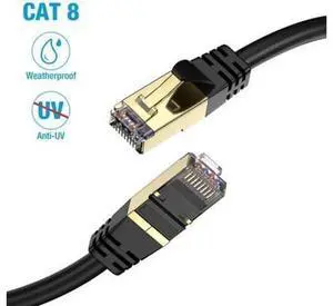 JAENFONG 80FT Cat8 Ethernet Cable 80 ft. Heavy Duty High Speed 26AWG Cat8 LAN Network Cable 40Gbps 2000Mhz Gold Plated RJ45 Connector Cable for Router Modem Gaming JAENFONG 80FT Cat8 Ethernet Cable 80 ft. Heavy Duty High Speed 26AWG Cat8 LAN Network Cable 40Gbps 2000Mhz Gold Plated RJ45 Connector Cable for Router Modem Gaming
