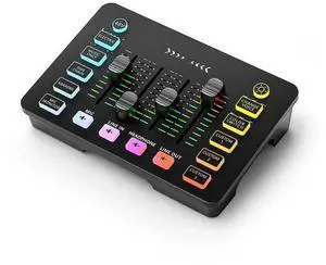 JAENFONG Sound Card Audio Mixer Rechargeable Audio Interface Mixer with XLR Microphone Interface for Podcasting/Recording JAENFONG Sound Card Audio Mixer Rechargeable Audio Interface Mixer with XLR Microphone Interface for Podcasting/Recording