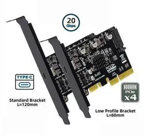 JAENFONG Card USB 3.2 Gen2 Type-C 20Gbps USB-C to PCI-E 4X Express Adapter for Desktop Motherboard JAENFONG Card USB 3.2 Gen2 Type-C 20Gbps USB-C to PCI-E 4X Express Adapter for Desktop Motherboard