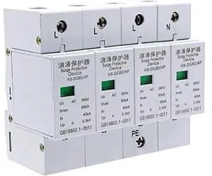 AC380 Three-Phase Power Supply Lightning Protector Surge Protector 20KA-80KA D-Rail Mounted for Security Communication Transportation (80KA Version) AC380 Three-Phase Power Supply Lightning Protector Surge Protector 20KA-80KA D-Rail Mounted for Security Communication Transportation (80KA Version)