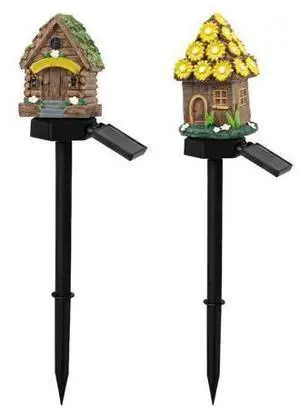 Solar Mushroom Lights for Gardens, Cartoon House Resin Stake Lights, Led Warm Yellow Illumination, Efficient Solar Panel for Yard Decor Solar Mushroom Lights for Gardens, Cartoon House Resin Stake Lights, Led Warm Yellow Illumination, Efficient Solar Panel for Yard Decor