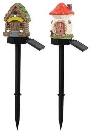 Outdoor Mushroom Solar Lights, Cartoon House Design with Led Warm Yellow Glow, Solar Resin Stake Lights for Garden and Yard Decoration Outdoor Mushroom Solar Lights, Cartoon House Design with Led Warm Yellow Glow, Solar Resin Stake Lights for Garden and Yard Decoration