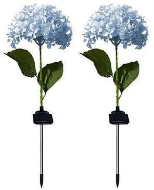 2 Pcs Solar-Powered Hydrangea Garden Stake Lights, Waterproof Outdoor Flower Landscape Lamps, Blue 2 Pcs Solar-Powered Hydrangea Garden Stake Lights, Waterproof Outdoor Flower Landscape Lamps, Blue