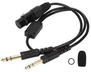 XLR to GA Dual Plug Cable Adapter, Aviation Headset Adapter for 5 Pin XLR to Dual GA Plugs, Conversion Cable for Fixed Wing Aircraft with PJ - 055 and PJ - 068 XLR to GA Dual Plug Cable Adapter, Aviation Headset Adapter for 5 Pin XLR to Dual GA Plugs, Conversion Cable for Fixed Wing Aircraft with PJ - 055 and PJ - 068