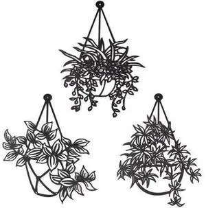 Modern Wall Art Decor, Patio Garden Kitchen Bedroom for Hanging Wall Flower Decoration, 3Pcs Metal Wall Decoration, Balcony Living Room Bathroom Modern Wall Art Decor, Patio Garden Kitchen Bedroom for Hanging Wall Flower Decoration, 3Pcs Metal Wall Decoration, Balcony Living Room Bathroom