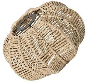 Lamp Shade, Woven Paper Rope, Rustic Farmhouse Chandelier Light Cover, 0.62 Lbs Beige Metal Frame Hanging Lantern, American Style, For Restaurant, Cafe, Hotel Lamp Shade, Woven Paper Rope, Rustic Farmhouse Chandelier Light Cover, 0.62 Lbs Beige Metal Frame Hanging Lantern, American Style, For Restaurant, Cafe, Hotel