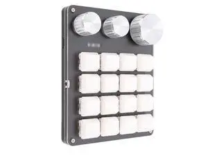 Dpofirs Custom Keypad, 16 Key Programmable Mechanical Keyboard with 3 Knobs, for Gaming Copying Pasting Shortcut Keys (White) Dpofirs Custom Keypad, 16 Key Programmable Mechanical Keyboard with 3 Knobs, for Gaming Copying Pasting Shortcut Keys (White)