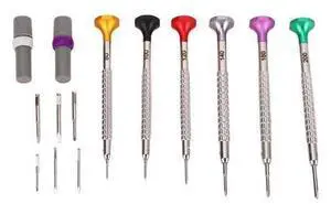 Ergonomic Grip Watch Repair Screwdriver Set Stainless Steel Watchmaker with Rotating Base Portable for Eyeglass Small Electronics Repairs Ergonomic Grip Watch Repair Screwdriver Set Stainless Steel Watchmaker with Rotating Base Portable for Eyeglass Small Electronics Repairs