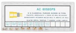 Screw in Type Watch Crown Chronograph Watch Pusher Accessory AC 6058GPS, Watch Part, Quality Steel Material with Gold Color, Replacement for Broken Screw in Type Watch Crown Chronograph Watch Pusher Accessory AC 6058GPS, Watch Part, Quality Steel Material with Gold Color, Replacement for Broken