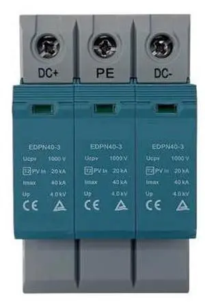 3P DC Surge Protector Solar DC SPD T2 Din Rail 1000V 40KA Surge Arrester Protector Arrester 3P DC Surge Protector Solar DC SPD T2 Din Rail 1000V 40KA Surge Arrester Protector Arrester