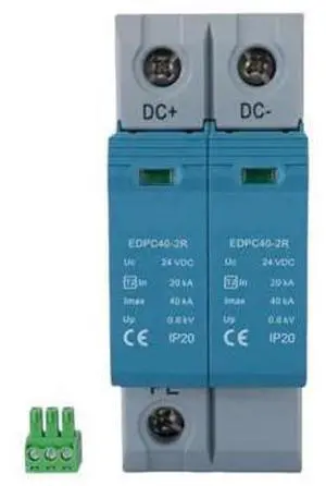 2P 24V DC Surge Protector 20KA-40KA SPD Whole Home Surge Protector House SPD Arrester 35mm Din Rail Signal Optional (2 Pole) 2P 24V DC Surge Protector 20KA-40KA SPD Whole Home Surge Protector House SPD Arrester 35mm Din Rail Signal Optional (2 Pole)