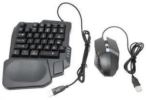 One Hand Gaming Keyboard and Mouse Combo, RGB Backlit 4 in 1 Mobile Game 120 Frames Mapping Half Keyboard Gamings with Phone Stand Gun Press Function Gaming Handheld for FPS One Hand Gaming Keyboard and Mouse Combo, RGB Backlit 4 in 1 Mobile Game 120 Frames Mapping Half Keyboard Gamings with Phone Stand Gun Press Function Gaming Handheld for FPS