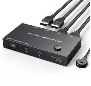 Dual Monitor Switch 4K@60Hz Displayport Switch Dual Monitor for 2 Computer Extended Display 2 Monitors 2 Computers Extend/Copy Display Adapter.(macOS only Supports SST Mode) Dual Monitor Switch 4K@60Hz Displayport Switch Dual Monitor for 2 Computer Extended Display 2 Monitors 2 Computers Extend/Copy Display Adapter.(macOS only Supports SST Mode)