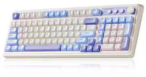 Vszerda 99 Key Keyboard, Tri-Mode Bluetooth/2.4GHz/USB-C Cute Creamy Gaming Keyboard with Number Pad RGB Backlit, Media Knob Custom Mechanical Feel Computer Keyboards for MAC Xbox PC Gamer - Purple Vszerda 99 Key Keyboard, Tri-Mode Bluetooth/2.4GHz/USB-C Cute Creamy Gaming Keyboard with Number Pad RGB Backlit, Media Knob Custom Mechanical Feel Computer Keyboards for MAC Xbox PC Gamer - Purple