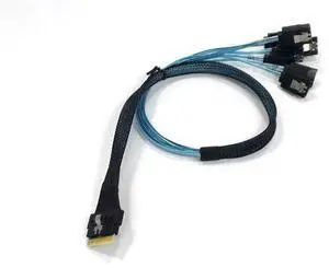 Vszerda SlimSAS 8i SFF-8654 to 8X Latching SATA Cable - High Speed Data Transfer 50cm Vszerda SlimSAS 8i SFF-8654 to 8X Latching SATA Cable - High Speed Data Transfer 50cm