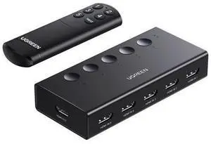 UGREEN HDMI Switch 5 in 1 Out 4K@60Hz, HDMI Splitter with Remote 5 Port Switcher Selector Box Support 3D CEC HDR HDCP2.2 Compatible with PS5/4/3 Xbox Nintendo Switch Roku TV Fire Stick Black UGREEN HDMI Switch 5 in 1 Out 4K@60Hz, HDMI Splitter with Remote 5 Port Switcher Selector Box Support 3D CEC HDR HDCP2.2 Compatible with PS5/4/3 Xbox Nintendo Switch Roku TV Fire Stick Black
