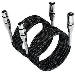 FIBBR XLR Cable 25ft-2 Pack, Microphone Cable Nylon Braided XLR Male to Female Heavy Duty Balanced Microphone Cord Compatible with Preamps/Speaker Systems and More FIBBR XLR Cable 25ft-2 Pack, Microphone Cable Nylon Braided XLR Male to Female Heavy Duty Balanced Microphone Cord Compatible with Preamps/Speaker Systems and More
