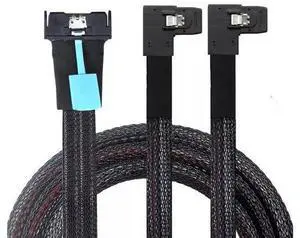 Vszerda PCIE 5.0 MCIO 8X 74P to 2X 36P Mini SAS SFF8087 Right Angle Server Adapter Cable 100CM Vszerda PCIE 5.0 MCIO 8X 74P to 2X 36P Mini SAS SFF8087 Right Angle Server Adapter Cable 100CM